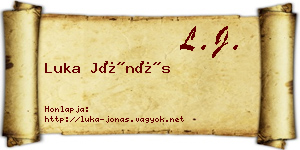 Luka Jónás névjegykártya
