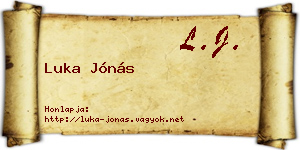 Luka Jónás névjegykártya
